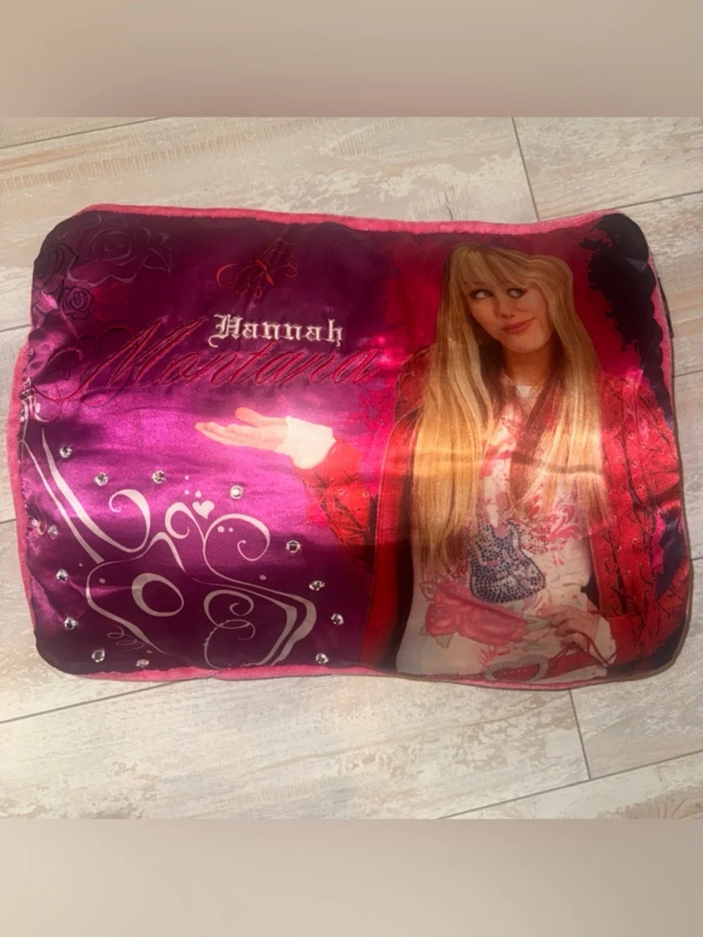 Vintage Hannah Montana Pop Star Pillow Pink Y2K Disney Miley Cyrus